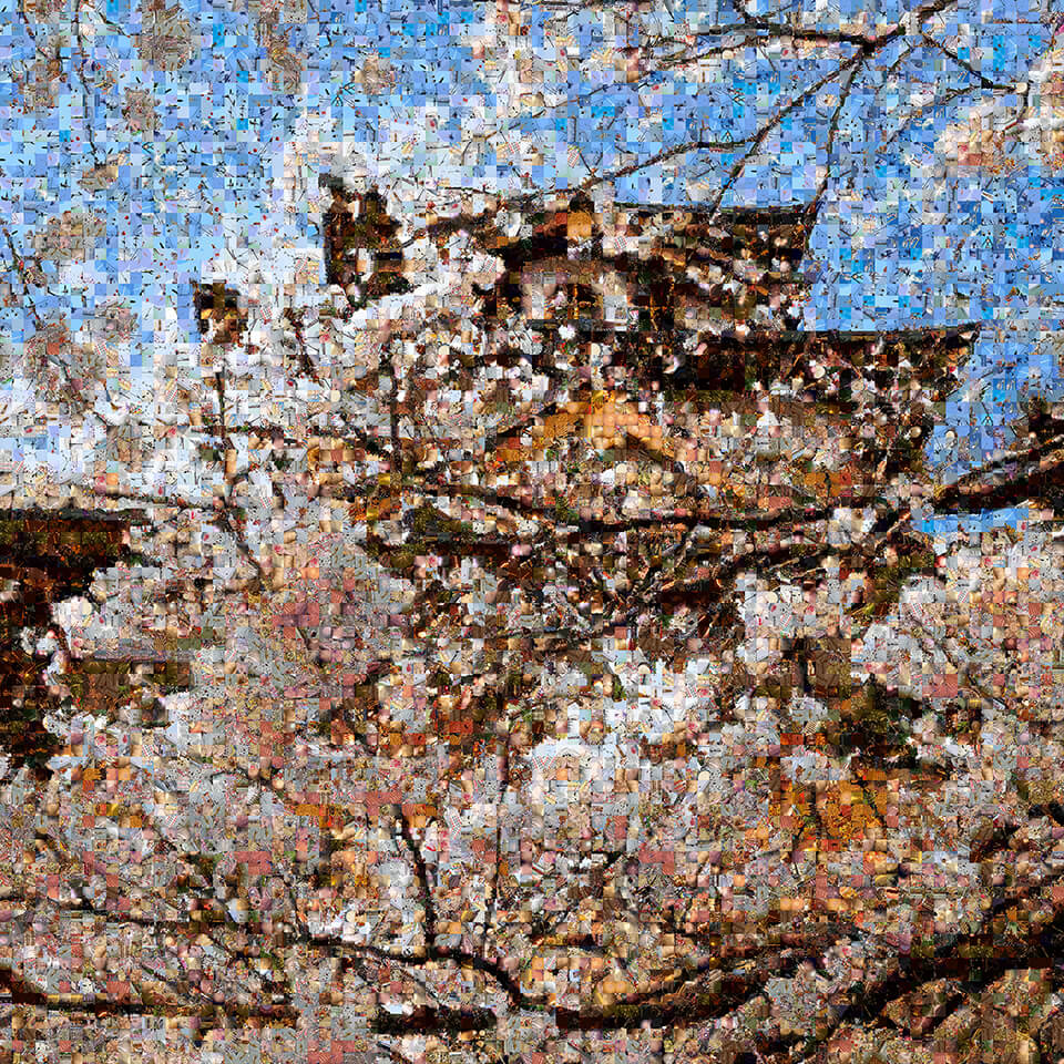 祭・百景借景「神々のかたち（桜・高島城天守閣　其の二）」　Matsuri・Hyakkei Shakkei “Figures of Gods(The Cherry Trees Blossom・Takashima-jo Castle Tenshukaku ＃02)”
