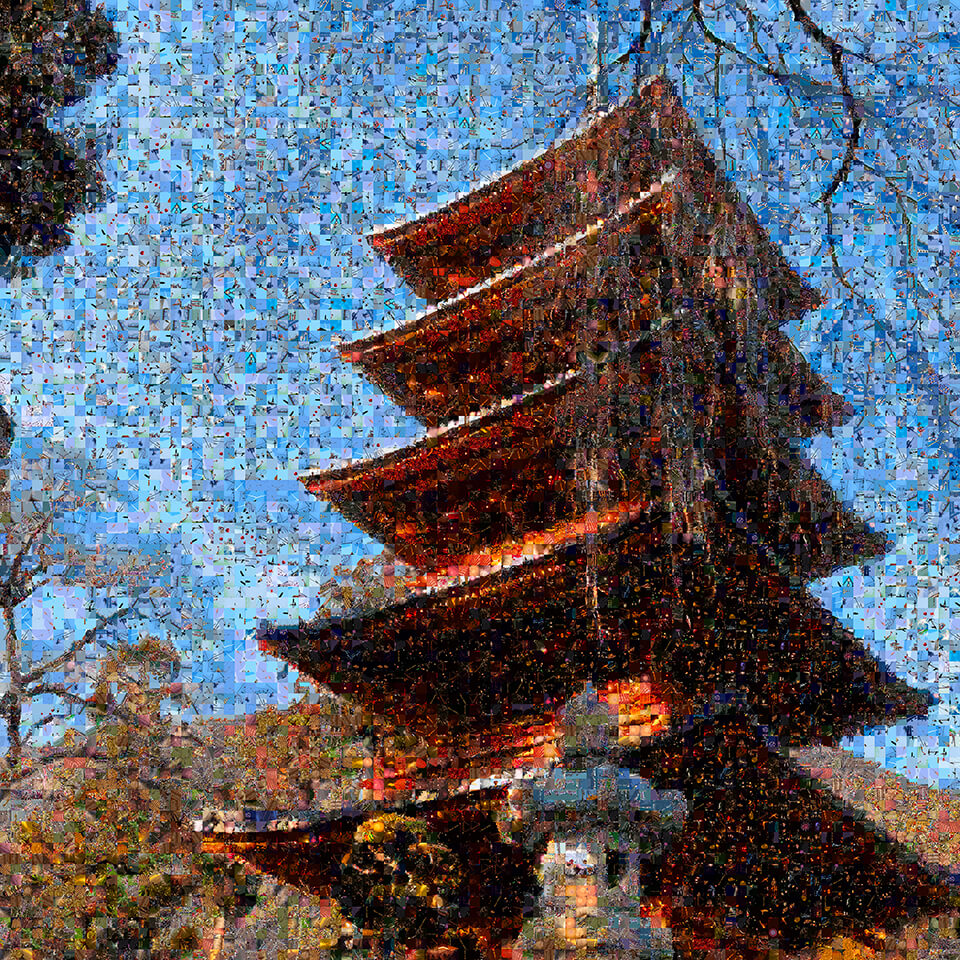 祭・百景借景「神々のかたち（身延山久遠寺・五重塔）」　Matsuri・Hyakkei Shakkei “Figures of Gods(Kuon-ji Temple on Mt.Minobu・Five-Storied Pagoda)”
